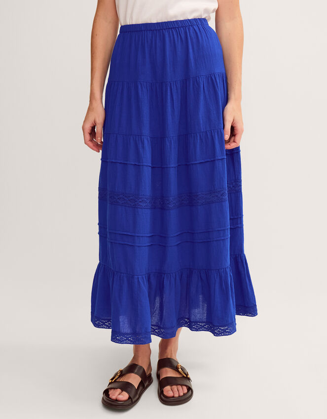 Maria Tiered Maxi Skirt, Blue (COBALT), large