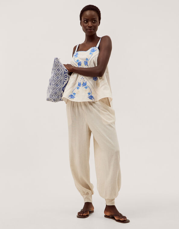 Reese Linen Blend Balloon Pants, Natural (NATURAL), large