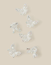 6-Pack Bridesmaid Butterfly Claw Clips, Silver (SILVER), large