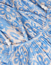 Ikat Print Strappy Dress, Blue (NAVY), large