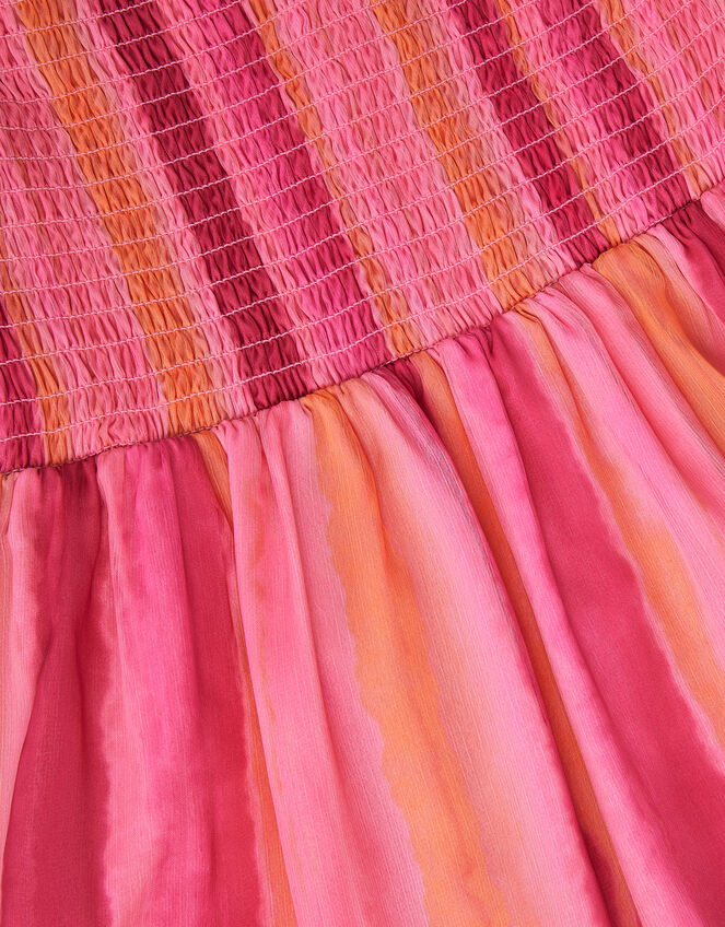 Tie-Dye Smocked Beach Dress, Pink (PINK), large