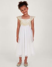 Estella Embroidered Dress, Gold (GOLD), large
