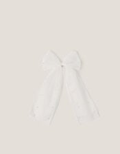 Pearl Bow Communion Hair Clip, , large