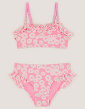 Floral Jacquard Bikini Set, Pink (PINK), large