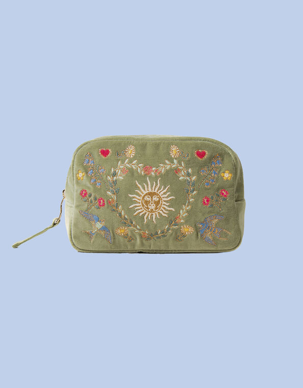 Elizabeth Scarlett Earth Goddess Velvet Make Up Bag, , large