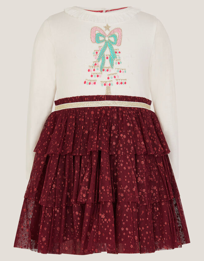 Baby Christmas Tree Disco Dress, Red (RED), large