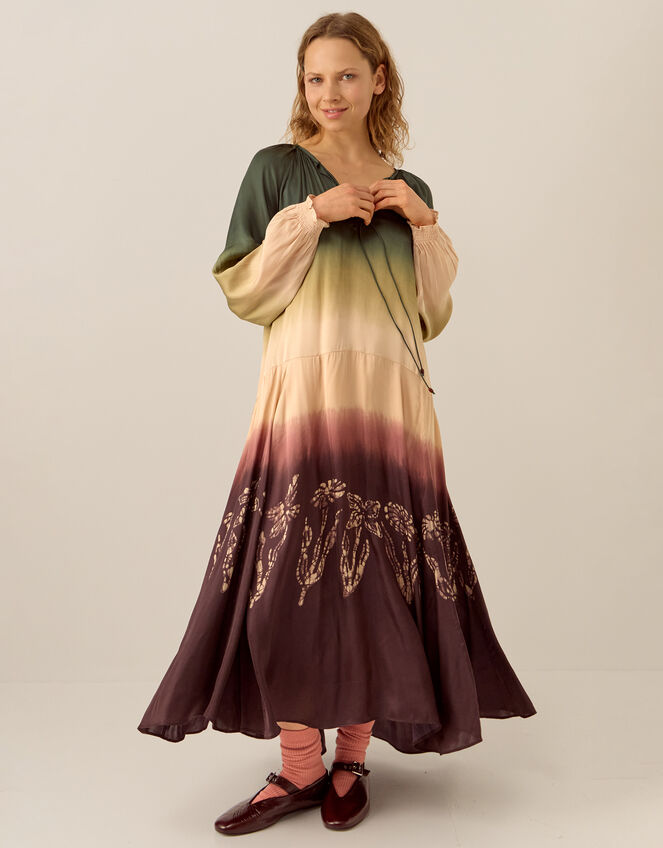 East Izzy Dip Dye Floral Maxi Dress, Multi (MULTI), large