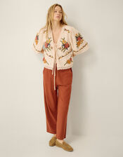 Yvette Embroidered Lace Tie Top, Cream (CREAM), large