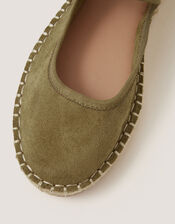 Dede Faux Suede Espadrille Flats, Green (KHAKI), large