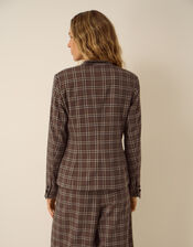 Gracie Check Print Jacket, Brown (BROWN), large