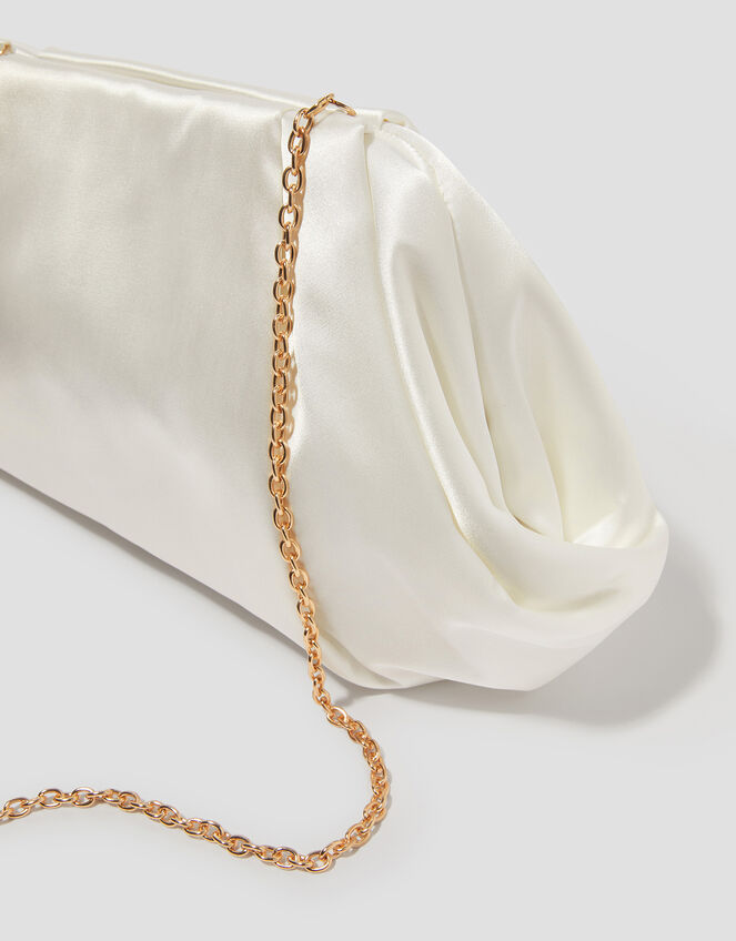 Oona Pleat Satin Clutch Bag, , large