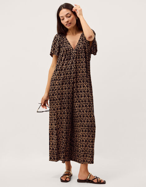 Arti Print Wide Leg Jumpsuit, Black (BLACK), large