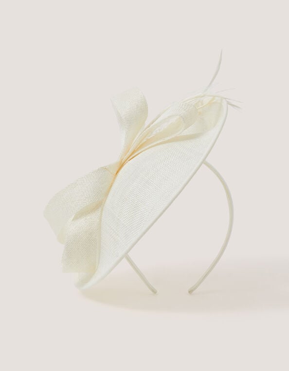 Lynelle Bow Disc Fascinator, Ivory (IVORY), large