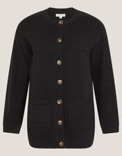 Bella Braid Pocket Cardigan, Black (BLACK), large