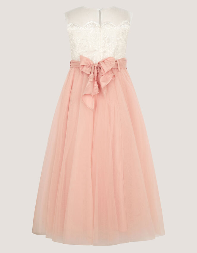 Cynthia Corded Lace Party Dress, Pink (PINK), large