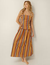 Sydney Stripe Midi Skirt, Yellow (MUSTARD), large
