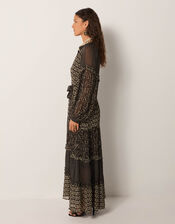 Maison Hotel Eulalia Mix Floral Midi Dress, Black (BLACK), large