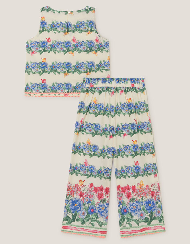 Clara Floral Print Top & Pants Set, Ivory (IVORY), large