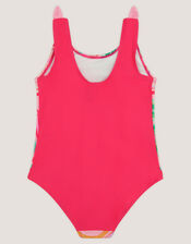 Giraffe Print Swimsuit, Orange (ORANGE), large