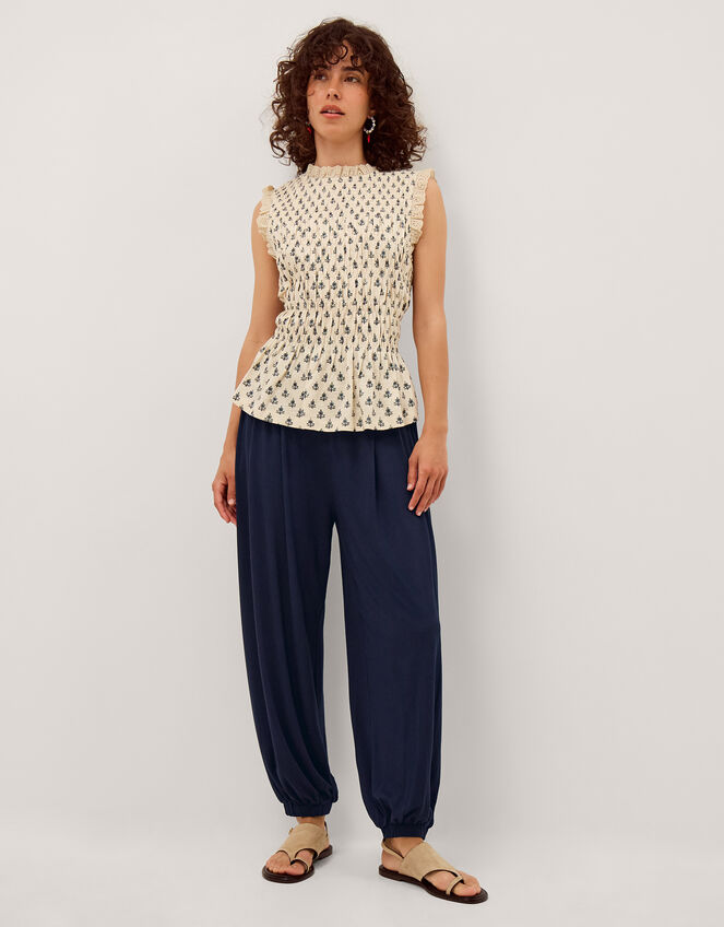 Holly Jersey Balloon Trousers, Blue (NAVY), large