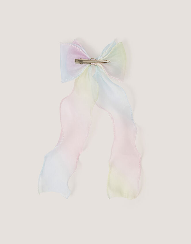 Long Ombr&eacute; Bow Hair Clip, , large