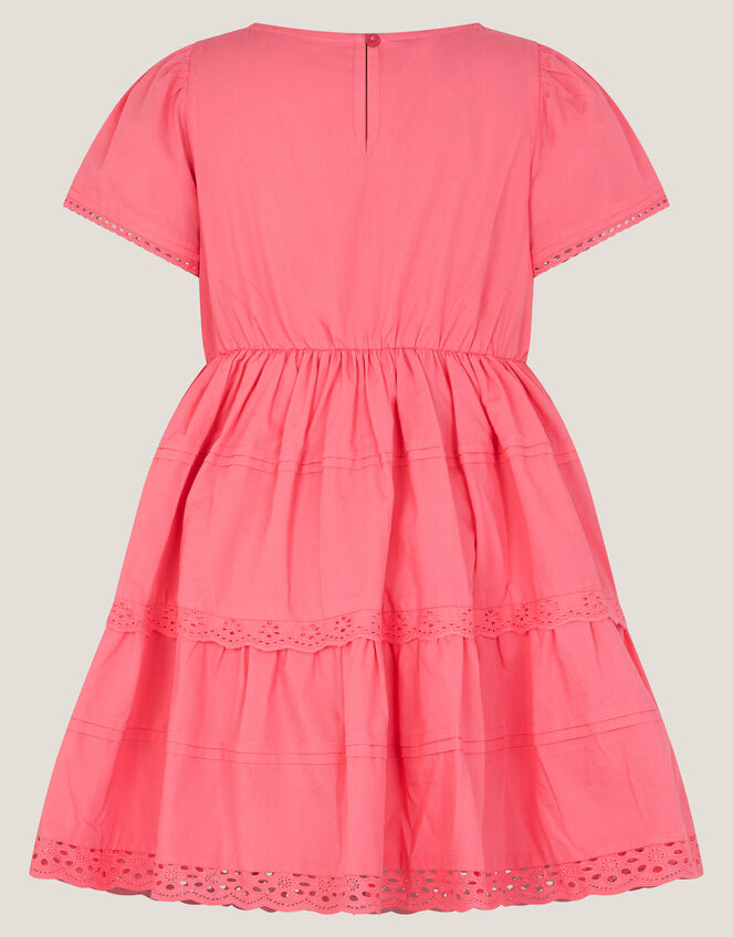 Broderie Tiered Dress, Pink (PINK), large