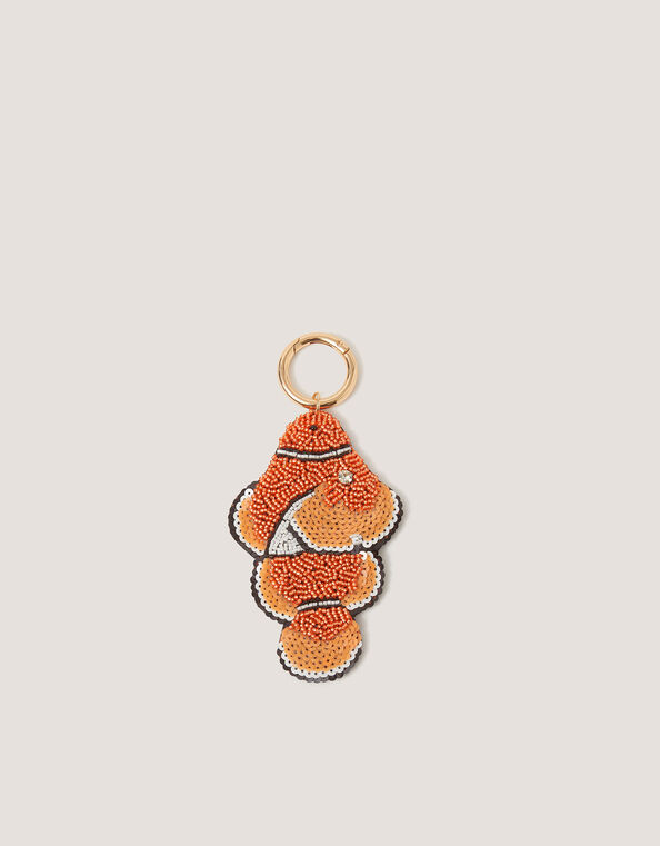 Clownfish Beaded Bag Charm, , large
