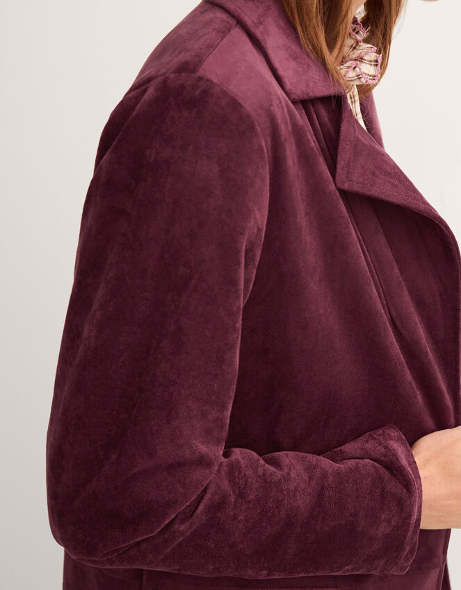 Tove Faux Suede Coat, Red (BERRY), large