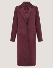 Tove Faux Suede Coat, Red (BERRY), large