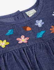 Frugi April Embroidered Corduroy Tunic Top, Blue (BLUE), large