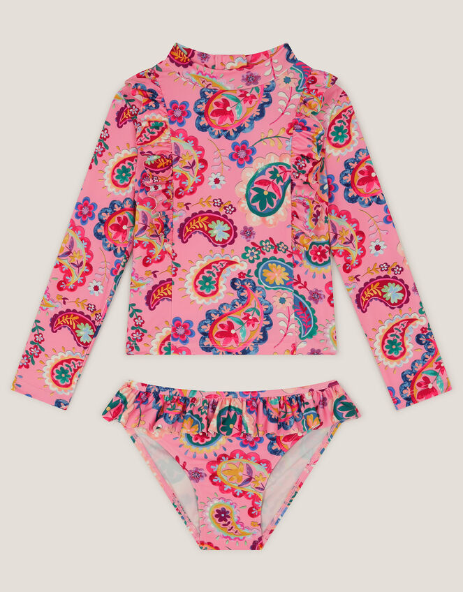 Paisley UPF50+ Rash Vest Swim Set, Pink (PINK), large