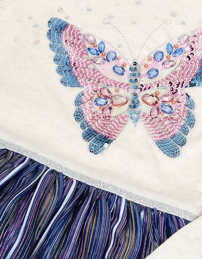 Butterfly Sequin Disco Dress, Blue (BLUE), large