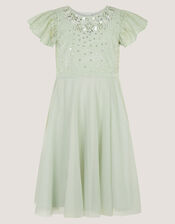 Keisa Embellished Lace Party Dress, Green (SAGE), large