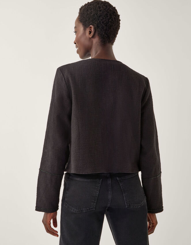 Lola Embellished Tie Front Jacket, Black (BLACK), large
