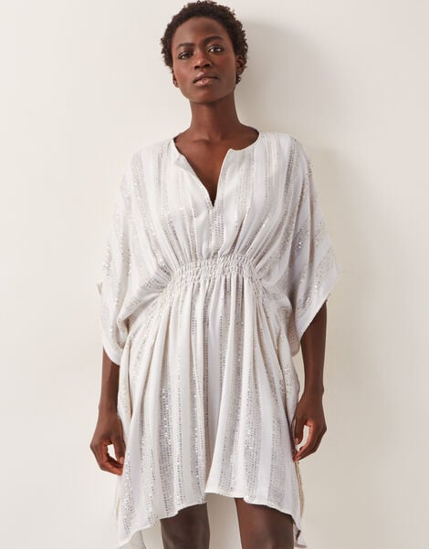 Sana Sequin Embellished Kaftan, Ivory (IVORY), large