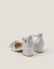 Sparkle Bow Two-Part Heels, Silver (SILVER), large