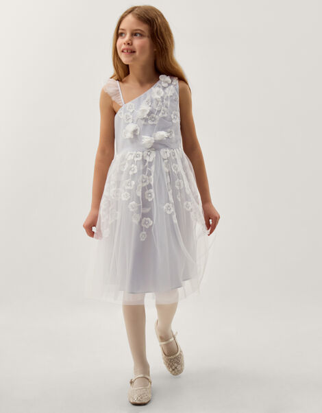 Liza Embroidered Asymmetrical Party Dress, Blue (PALE BLUE), large