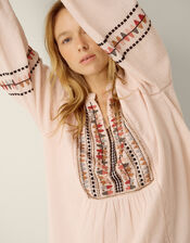 Aoife Geometric Embroidered Top, Pink (BLUSH), large