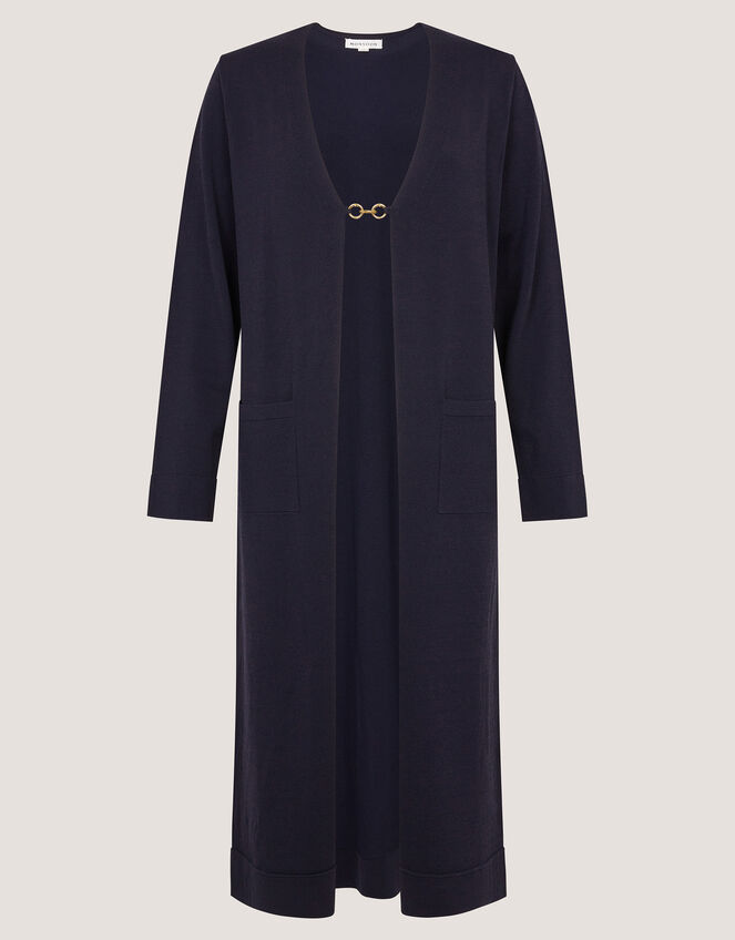 Leah Longline Cardigan, Blue (NAVY), large