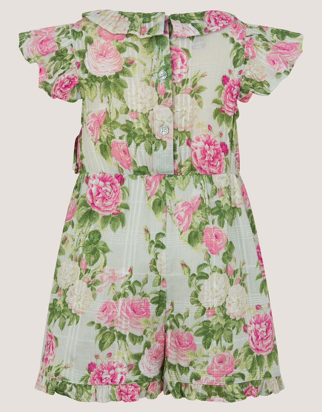 Baby Floral Frill Romper , Green (GREEN), large