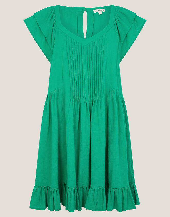 Maryam Frill Mini Swing Dress, Green (GREEN), large