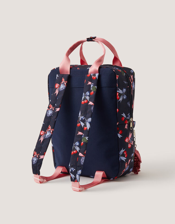 Cherry Bow Print Backpack, , large