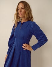 Morgan Long Sleeve Corduroy Midi Dress, Blue (COBALT), large