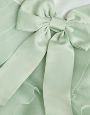 Cancan Sleeveless Bow Ruffle Dress, Green (SAGE), large