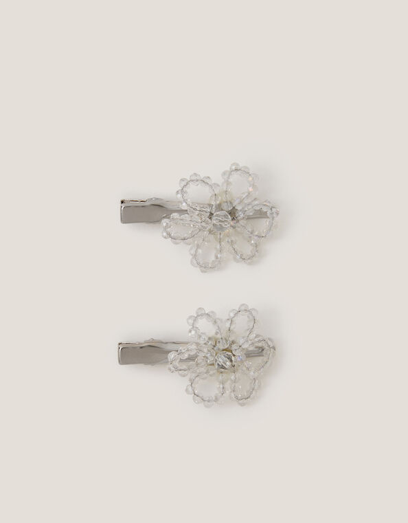 2-Pack Beaded Flower Hair Clips, , large