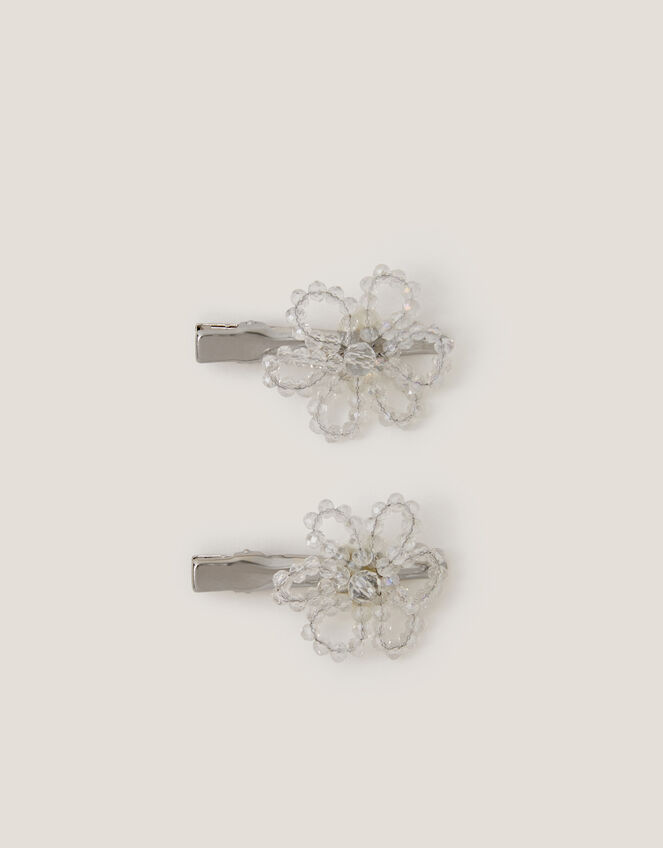 2-Pack Beaded Flower Hair Clips, , large