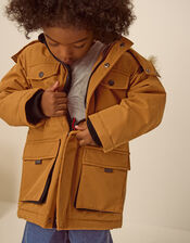 Water-Resistant Parka Coat, Tan (TAN), large