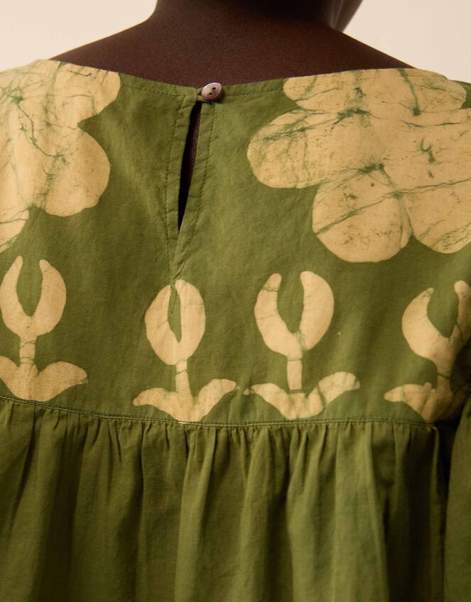 East Trixie Batik Printed Florals Top, Green (GREEN), large