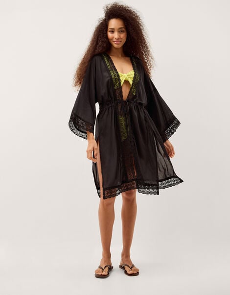 Cecelia Lace Trim Beach Cover Up, , large