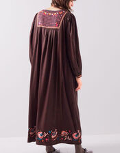 East Eliana Embroidered Midi Dress, Brown (BROWN), large